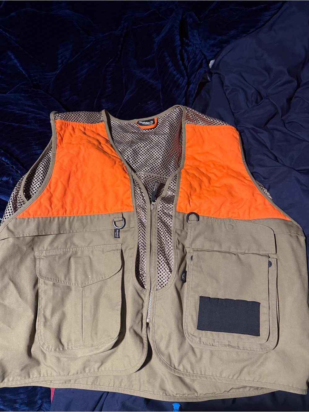 Men's Two-Tone Utility Hunting Vest - Orange & Khaki